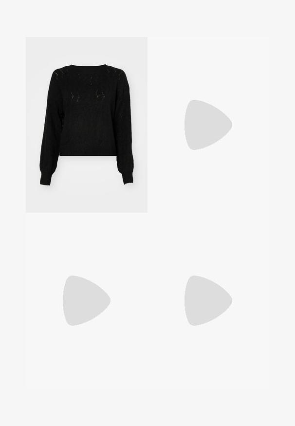 Vero Moda VMYEN ONECK - Maglione - black; Selected Femme SLFJENNY NEWIBI SKIRT - Gonna a campana - camel; Stivali ankle in pelle nera con un design morbido, punta affusolata e alto tacco a stiletto, caratterizzati da una finitura morbida e texture attorno al gambale.; Orecchini a cerchio in argento con una finitura liscia e lucida, dal design minimalista e chiusura sicura nella parte superiore.
