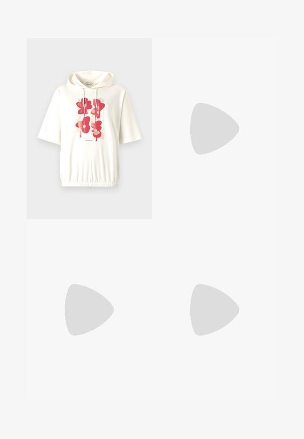 Felpa bianca con cappuccio che presenta una grafica centrale con forme floreali astratte rosse. Tessuto morbido con una vita arricciata e maniche corte.; Gonna bianca in pizzo con un motivo testurizzato, caratterizzata da un orlo asimmetrico e una silhouette fluida, realizzata in tessuto leggero.; UGG CITYFUNC SHOE - Stringate sportive - chestnut; Borsa tote in vera pelle marrone con doppie maniglie, presenta cuciture a contrasto e un design spazioso, adatta per l'uso quotidiano.