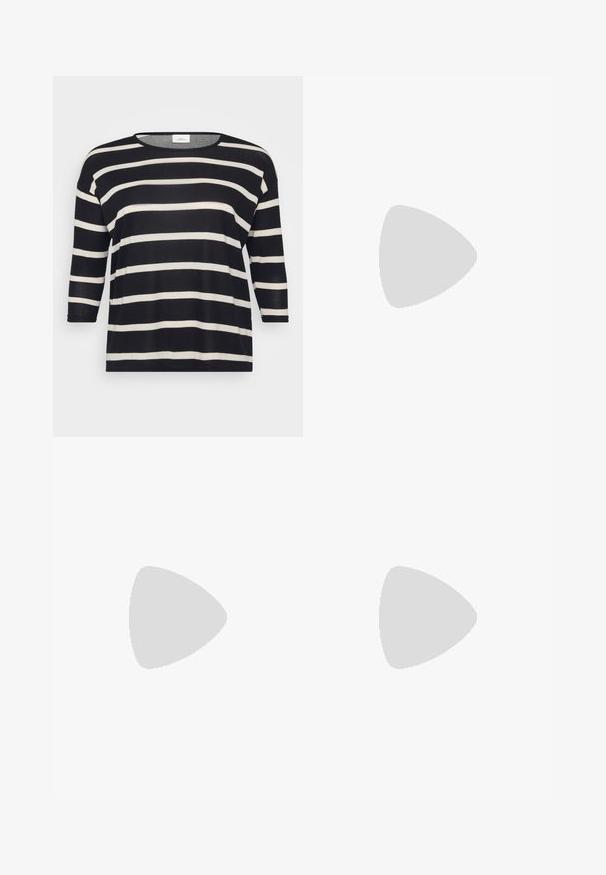 Black and white striped long-sleeve top with a round neck and loose fit; soft fabric, horizontal stripes, and 3/4 sleeves.; Dark blue flared jeans made of denim, featuring a mid-rise waist, five-pocket design, and fading at the thighs with stitching details.; Burgundy patent leather ankle boot with a pointed toe and a slim stiletto heel, featuring a smooth, glossy texture and minimalistic design.; Black plastic sunglasses with green lenses, square frames, silver accent on the brow, and textured temple arms. Stated brand on inner arm.; Silver hoop earrings with a smooth, polished finish. Round shape and secure click-top closure. Lightweight design suitable for everyday wear.