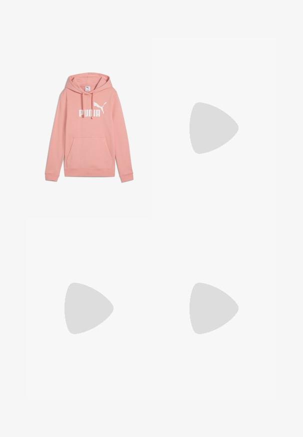 Svetlo roza kapuca s sprednjim kenguru žepom, kapuco na vezanje in belim logotipom "PUMA" čez prsni del. Mehak tekstilni material.; Sive široke hlače iz strukturirane tkanine. Imajo gumb za zapiranje in zanke za pas, kar omogoča prileganje po meri z oblikovanim dizajnom.; Timberland PREMIUM  - Gležnjarji z vezalkami - wheat; Rjava usnjena torbica z ramenskim ročajem, ukrivljene oblike, minimalnim šivom in zlato-tonirano kovinsko dekoracijo. Ima zgornje zapiranje na zadrgo in nastavljiv trak.