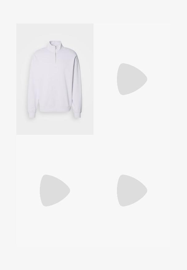 HUGO DURTY - Sudadera - light/pastel purple; Camisa polo blanca hecha de una mezcla de algodón y poliéster, con cuello, tapeta de dos botones y un sutil logo bordado en el pecho.; Pantalones de algodón beige con corte recto, que cuentan con un cierre de botón y pliegues en la parte frontal para un detalle adicional.; Zapatillas en beige, crema y verde olivo, con materiales de ante y cuero, puntera redonda, diseño minimalista y suela de goma.