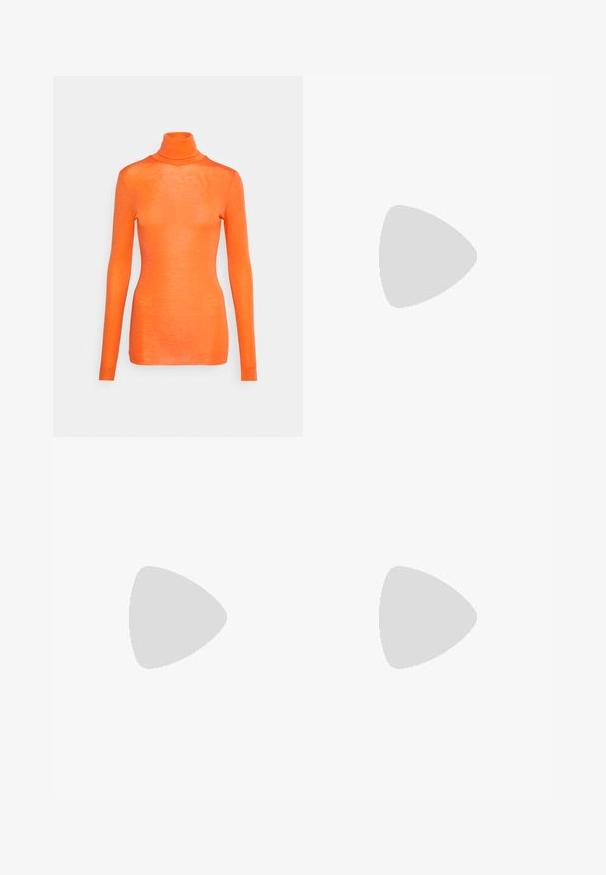 ARKET Camisola - orange; Leggings pretos com corte fluido feitos de material elástico. Apresenta uma cintura alta com um detalhe de costura em ângulo. Textura suave sem logótipos visíveis.; Botas Moon bege claro com bico arredondado, fecho por cordão e sola de borracha texturizada. Apresenta uma marcação branca e materiais sintéticos lisos.; Óculos tartaruga com lentes ovais, apresentando um acabamento brilhante, hastes finas e padrões subtis que lembram as riscas de um tigre.