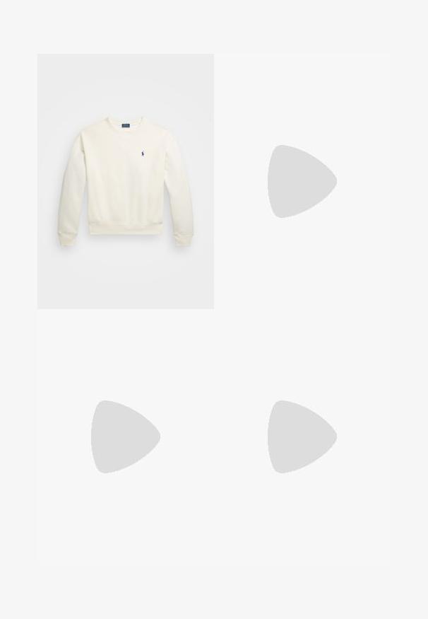 Polo Ralph Lauren FLEECE CREWNECK PULLOVER - Sweatshirt - clubhouse cream; PULL&BEAR SHORT SLEEVE  - T-Shirt basic - white; Guess Jeans BOYFRIEND - Jeans Relaxed Fit - blau; Reebok Classic CLUB C 85 VINTAGE - Sneaker low - chalk/alabaster/sky blue; Mango SMALL BASKET - Handtasche - leather