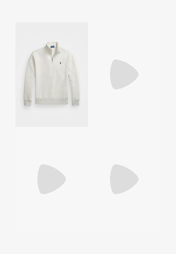 Polo Ralph Lauren - Bluza; Biała koszula z długim rękawem, wykonana z bawełny. Posiada wyrazisty kołnierzyk, długie rękawy oraz małe granatowe logo na klatce piersiowej. Gładka faktura.; Granatowe spodnie bawełniane o tkanej teksturze, z elastycznym pasem, przednimi kieszeniami i zapięciem na guzik; zwężana nogawka.; Sneakers w kolorze beżowym, kremowym i oliwkowym, wykonane z zamszu i skóry, z okrągłym noskiem, minimalistycznym designem oraz gumową podeszwą.