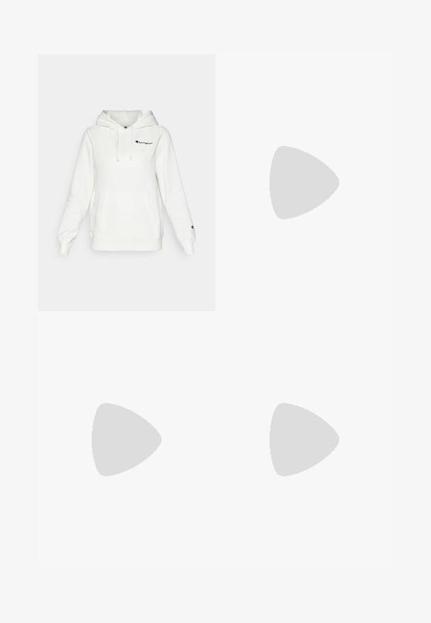 Champion ICONS HOODIE CONTRAST LOGO SMALL - Džemperis ar kapuci - white/multi-coloured; Melnas īsām piedurknēm sporta krekls, izgatavots no viegla materiāla, ar apaļu kakla izgriezumu un Under Armour logo uz krūtīm.; Melnas sporta legingi, kas izgatavoti no stiepjama materiāla, ar augstu jostasvietu, sānu kabatām un pieguļošiem anklets.; Melnas sporta kurpes ar elpojošu acs augšdaļu, teksturētu detaļu un baltu gumijas zoli. Aprīkotas ar plakanām šņorēm un papēža cilpu.