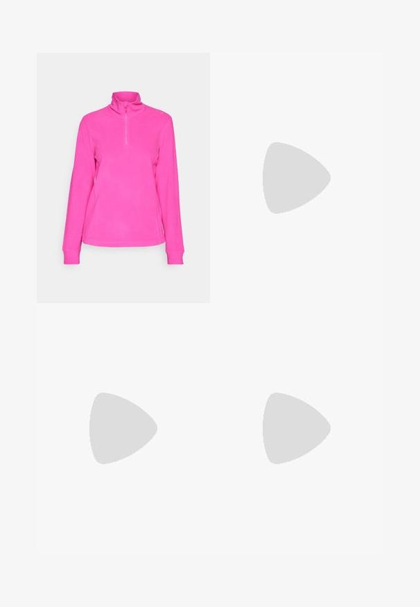 CMP WOMAN - Φλις πουλόβερ - festival; Λαμπερό μοβ κοντομάνικο μπλουζάκι από βαμβάκι, με στρογγυλή λαιμόκοψη και ένα μικρό άσπρο λογότυπο στο στήθος. Λείο ύφασμα.; Μαύρο παντελόνι εξωτερικού χώρου από ανθεκτικό ύφασμα. Διαθέτει τσέπες με φερμουάρ, ενισχυμένα πάνελ γόνατος και ευθεία κοπή για ελευθερία κινήσεων.; Columbia REDMOND - Παπούτσια πεζοπορίας - black/citron haze