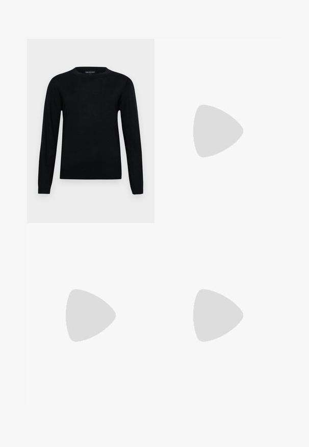 Maglione nero lavorato a maglia con maniche lunghe, collo rotondo e orlo a coste. Realizzato in materiale morbido, presenta una trama semplice senza motivi.; Gonna midi bianca in maglia con un motivo testurizzato a righe verticali e dettagli a taglio vicino all'orlo. Vita elasticizzata. Materiale morbido.; Pantofole da balletto nere in pelle con punta arrotondata, texture liscia, dettagli di cucitura minimi e design con suola flessibile.; Borsa a tracolla in pelle marrone con chiusura a pattina, hardware color oro, tracolla e una finitura liscia. Forma rettangolare compatta.