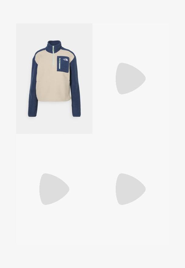The North Face YUMIORI ¼ ZIP - Fleece jumper - granite sand/shady blue; adidas Originals GRAPHIC LOOSE  - Print T-shirt - cloud white; adidas Originals FIREBIRD - Tracksuit bottoms - cream white/maroon; adidas Originals SAMBAE - Trainers - footwear white/shadow red/off white