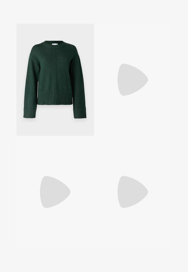 VILA VIRIL SOFIE - Strickpullover - green; Schwarze Jeans aus Denim mit geradem Bein, hoher Taille und Kontrastnähten. Verfügt über fünf Taschen und einen Reißverschluss.; ALDO CRERIDE PILLOW WALK - Riemensandalette - beige; Goldene Creolen mit einer glatten, glänzenden Oberfläche. Zirkuläres Design mit einem kleinen Stecker und einer klaren Rückseite für einen sicheren Sitz.