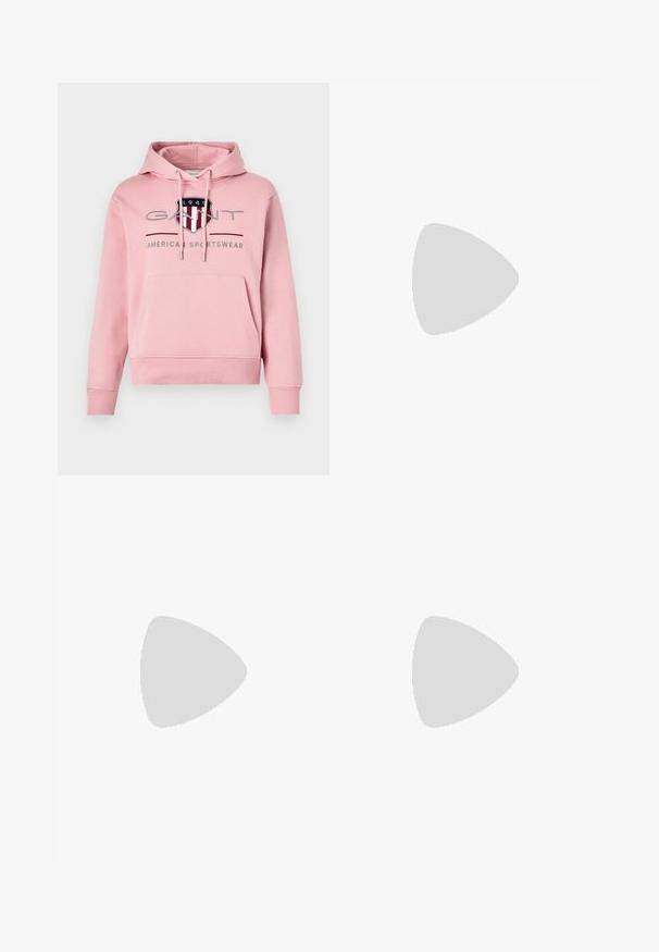 GANT ARCHIVE SHIELD HOODIE - Pusa - geranium pink; Kurtitudega valge seelik musta elastse vööga, millel on "LACOSTE" logo. Keskmise pikkusega disain pehme tekstuuriga.; Valged nahast tennisetossud paksu valge tallaga, musta sametist kontsakeeuga ja külje peal riigilogo reljeefne kujundus. Lukkeskeem kuue silmaauguga.; Mustad musta värvi päikeseprillid nurkse, kassisilma disainiga. Hõbedased peegeldavad läätsed. Ülimalt kerged plastikraamid, millel on templites peen bränding.