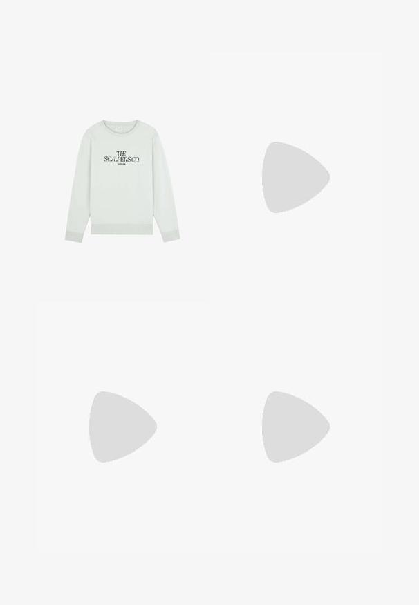 Scalpers ATELIER  - Collegepaita - light mint; Harmaa puuvillapaita, jossa on pyöreä kaula-aukko ja lyhyet hihat. Etupuolella on vaaleanpunainen kukallinen Adidas-logo. Rentoa mitoitusta, ei kuvioita tai koristeluja.; Vaaleansiniset leveälahkeiset farkut korkealla vyötäröllä, joissa on viisi taskua, vyölenkit ja pehmeä, hieman haalistunut pinta.; Harmaa mokkanahkakenkä, jossa on kerma sävyjä, kolmonen diagonaalista raitaa, teksturoitu ruskea kumipohja ja logotypointi sivulla.
