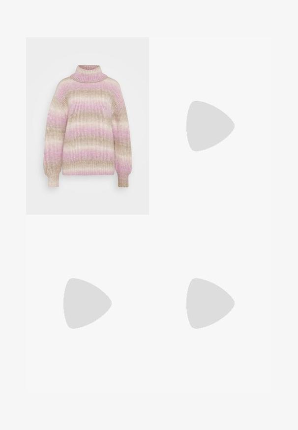 GAP SHAKER TNECK OMBRE - Pulover - pink; Visoke črne-denim hlače z širokim krojem, zasnovane s petimi žepi in vidnimi šivi. Tkanina ima gladek, rahlo teksturiran videz.; Črne lakirane sandale s peto, kvadratnim prstom, trakovi okrog gležnja in srebrnimi zaponkami. Opremljene so s stabilno Debelo peto.; Črna usnjena torba s svilnato teksturo, pravokotne oblike in dvema dolgima ročajema. Brez vidnih metalnih delov ali okrasnih elementov.