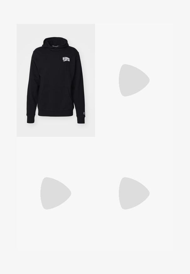 Sweatshirt capuz preto feito de tecido suave, com um bolso frontal e texto de logo no peito, com punhos e barra canelados.; Jeans de denim azul escuro com um corte slim, apresentando respingos de tinta, costuras visíveis e um design padrão de cinco bolsos. Corte de perna reta.; Sapatilha de couro branco com acabamento suave, bico redondo, atacadores planos e uma sola texturizada. Apresenta um logotipo discreto no calcanhar.; Óculos de sol redondos pretos com lentes escuras e hastes metálicas finas. Inclui pontas de templo transparentes e detalhes em prata na dobradiça. Design minimalista.