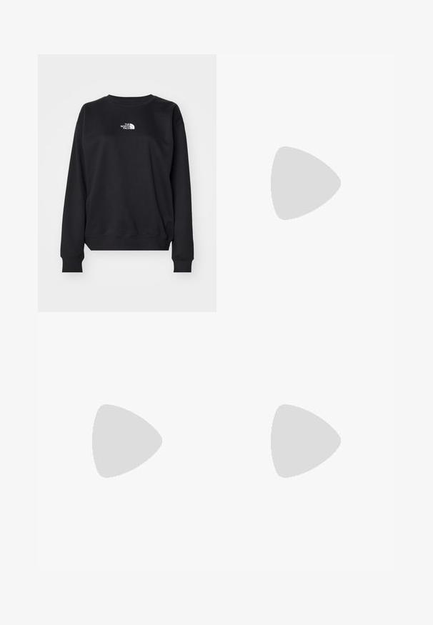 Czarny sweatshirt wykonany z mieszanki bawełny, z okrągłym dekoltem, długimi rękawami, ściągaczami na mankietach oraz małym białym logo na piersi.; Czarna koszulka z długim rękawem z bawełny z okrągłym dekoltem. Posiada niewielkie białe logo po lewej stronie na piersi. Prosty design i fason.; Czarne nylonowe spodnie cargo z odpinanymi nogawkami, regulowanymi mankietami, wieloma kieszeniami oraz logo na prawej nogawce. Gładka, lekka tekstura.; Beżowe i kremowe buty sportowe z teksturowanej siateczki, wspierającymi nakładkami oraz gumową podeszwą z wzorem bieżnika zapewniającym przyczepność.