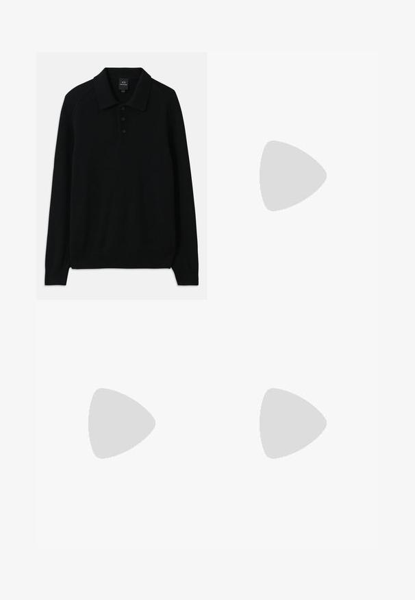 Pull noir en tricot avec un col, patte de boutonnage à trois boutons et poignets côtelés. Il présente des manches longues et un tissu texturé.; Débardeur en coton blanc avec un col rond et sans manches. Texture lisse et coupe droite, sans motifs ni embellissements.; Shorts en denim bleu clair avec une coupe droite, taille haute et ourlet effiloché. Dispose de cinq poches et d'une fermeture à bouton à l'avant.; Mocassins en cuir noir avec une texture lisse, bout rond et une sangle décorative sur le dessus. Talon bas empilé, design minimaliste.
