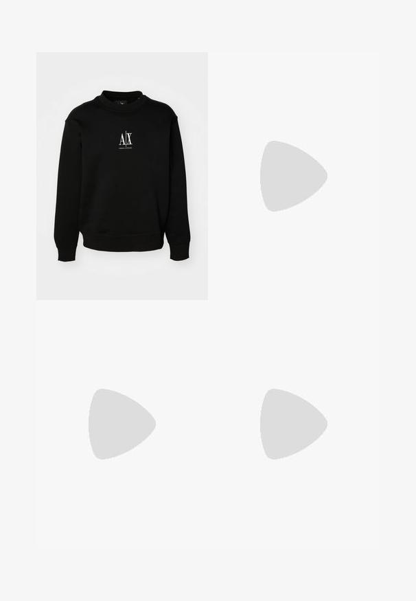 Black sweatshirt made of soft fabric, featuring a round neck, ribbed cuffs, and a white logo on the chest. Simple and unembellished design.; Filippa K TERRY CROPPED TROUSERS - Trousers - sage melange; White leather sneaker with a smooth finish, round toe, flat laces, and a textured sole. Features a subtle logo on the heel.; Black round sunglasses with dark lenses and slim metal arms. Includes clear temple tips and silver accents at the hinge. Minimalist design.