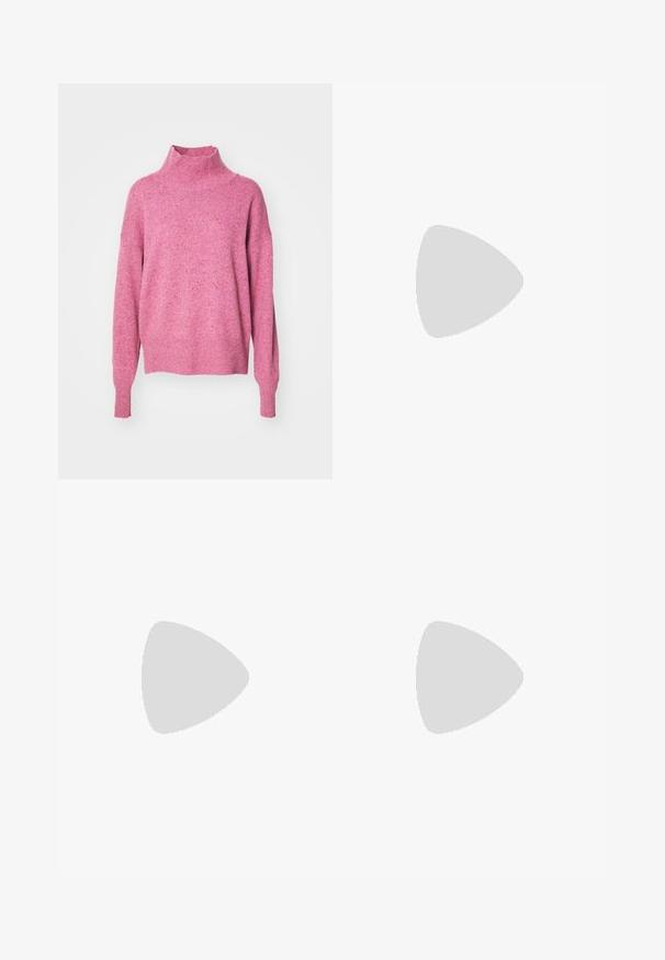 BOSS FAMINDI - Pulover - light pastel red; Pantaloni negri tailor-ed cu un design drept, având o textură fină și cute clare pe față. Fără elemente de prindere vizibile.; Sandale slingback din piele neagră cu vârf ascuțit, având un toc subțire și un accent de culoare aurie pe curea ajustabilă. Textură netedă.; Geantă de umăr din piele neagră, cu un design structurat, având o formă tăiată, mânere superioare și accente din aur. Include o curea de umăr ajustabilă.