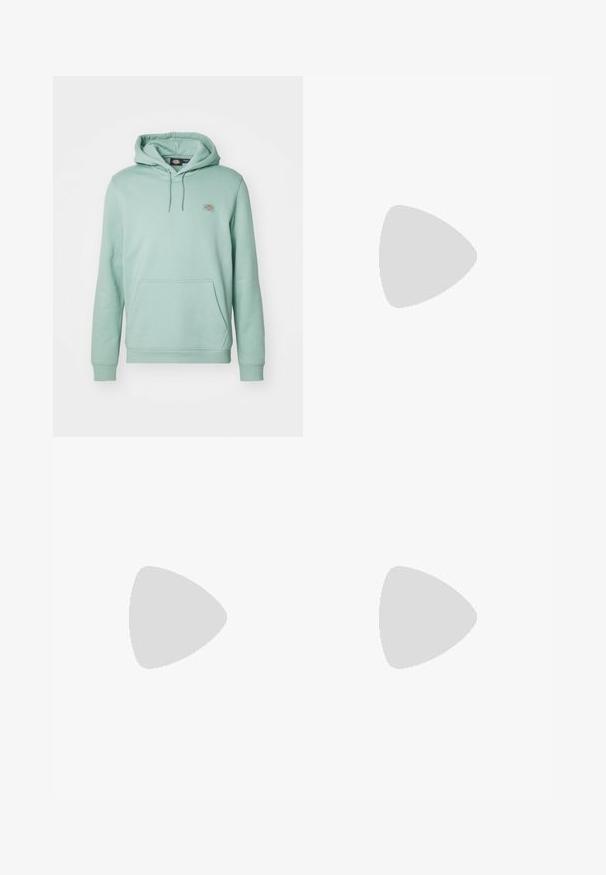 Felpa verde menta realizzata in tessuto morbido, con tasca a marsupio, polsini a coste e un piccolo logo sul lato sinistro del petto.; Cinque magliette a maniche lunghe in fila: turchese, nera, bianca, grigio scuro e blu navy. Tessuto morbido con design a girocollo e vestibilità standard.; Pegador BARROW - Jeans loose fit - sand washed blue; Sneaker in suede nera con lacci bianchi, dotate di una marcata striscia laterale bianca e suola in gomma nera, che mette in evidenza dettagli di cucitura a contrasto.