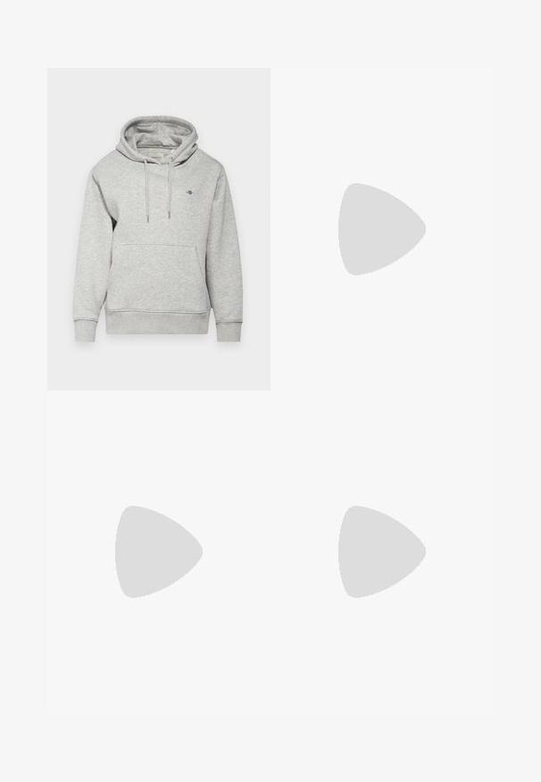 GANT SHIELD HOODIE - Džemperis ar kapuci - light grey melange; Tumši denima plati/gari bikses ar augsto jostas vietu, ar priekšējo pogu aizdari un oranžiem šuvju akcentiem. Vienmērīga tekstūra visā biksē.; Jūras spēku zili ādas sporta apavi ar krēmkrāsas svītrām, rozā akcentiem uz papēža un teksturētu brūnu gumijas zolīti. Klasisks zemas virsotnes dizains.; Melnas ādas rokassomi ar gludu tekstūru, ar vienu plecu siksnu, zeltītiem akcentiem un ar rāvējslēdzēju slēgšanu. Logotips redzams priekšpusē.