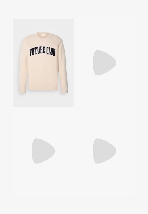 FROM FUTURE Strikkegenser - sable; Sorte skreddersydde bukser med rett snitt. Laget av glatt stoff, med flat front, beltestropper og to sidelommer.; Sorte skinn Chelsea-støvler med elastiske sidepaneler, strømlinjeformet design, rund tå og stroppe. Glatt tekstur og lav stablet hæl.; Svart duffelbag laget av teksturert syntetisk materiale. Har to hender og en justerbar skulderstropp. Enkel design uten synlige mønstre.