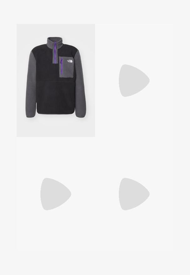 The North Face M YUMIORI 1/4 ZIP - Felpa in pile - black/anthracite grey; Pantaloni in lino di colore bianco sporco con vita regolabile, gamba leggermente ampia e orli arrotolati per un fit rilassato. Senza tasche.; Pantaloni a pieghe larghi a quadri marroni e blu abbinati a scarpe bianche con dettagli neri e suole testurizzate, posizionati su uno sfondo verde.; Occhiali da sole neri con forma rettangolare, lenti scure, dettagli in argento alle tempie e finitura opaca sulla montatura.