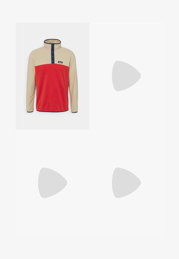 Patagonia MICRO SNAP - Camisola de lã polar - sumac red; T-shirt preto de manga curta feito de um tecido leve. Apresenta um pequeno logo branco ao lado esquerdo do peito e detalhes subtis nos ombros.; Calças atléticas pretas feitas de tecido leve, com um cós ajustável por cordão, bolsos laterais e punhos afunilados nos tornozelos.; Sapatilha de corrida preta com parte superior em sintético, design texturizado e detalhes em vermelho contrastante. Apresenta um sistema de atilho seguro e sola robusta.