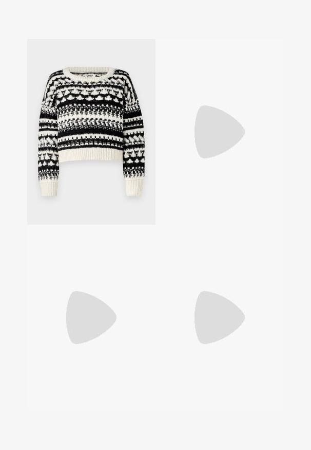 ONLY ONLALAIA LIFE O NECK - Pulóver - birch/black; Fekete műbőr nadrág, slim fit fazonnal, elülső gombos záródással, két elülső zsebbel és enyhén fodros végű szegéssel.; Fekete bőr bokacsizma, kerek orral, fűzős elülső résszel és vastag, texturált gumitalppal. Húzófül hátul.; Fekete bőr kézitáska hajtóka részlettel és aranyszínű fém csattal. Tartalmaz egy fekete pántot és egy letisztult, minimális dizájnt.