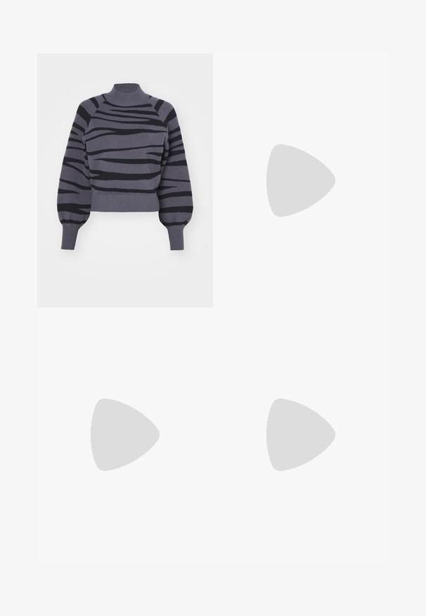 ONLY ONLFRIDA LIFE LS HIGHNECK - Strickpullover - magnet; Schwarze, weit geschnittene Hosen aus glattem Stoff, mit einem klassischen Taillenbund und einem Knopfverschluss sowie vorderen Falten.; Schwarze Lackleder-Slingback-High Heels mit spitzem Schuh und einem geometrischen Blockabsatz. Verfügt über ein schlankes, minimalistisches Design und eine glatte Textur.; Schwarze Lederhandtasche mit geschwungener Form, abnehmbarem Tragegurt und goldenen Beschlägen. Die Tasche verfügt über einen Deckel mit einer Schnallen-Details.
