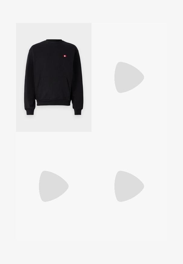 Bally Sweatshirt - black; EA7 Emporio Armani Pantalon de survêtement - black; Baskets en cuir blanc avec une finition lisse, bout arrondi, lacets plats et semelle texturée. Présente un logo discret sur le talon.; Banane en textile noir de forme incurvée, avec un compartiment principal zippé et une poche avant, étiquette de marque embossée à l'avant.