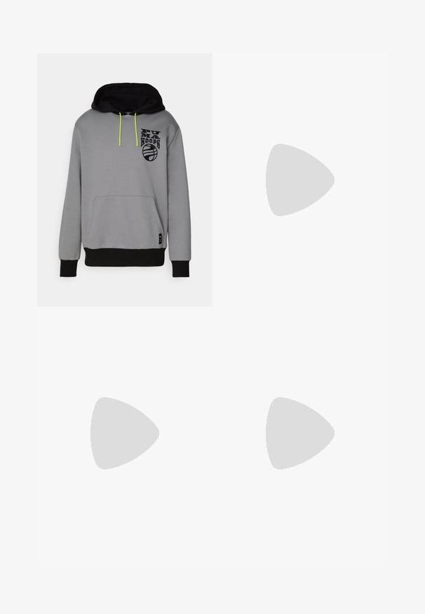 Puma POSTERIZE 2.0 - Jersey con capucha - stormy slate/black; Camiseta deportiva de manga corta negra, hecha de una tela ligera. Cuenta con un cuello redondo y un logo impreso de "HYROX" con un emblema de Puma en la parte frontal.; Bañador negro con cintura elástica y cordón. Tela ligera con bolsillos laterales. Presenta un pequeño logo en el dobladillo.; Zapatilla deportiva negra con parte superior de malla texturizada, cordones planos y una suela acolchada con sutiles acentos reflectantes.