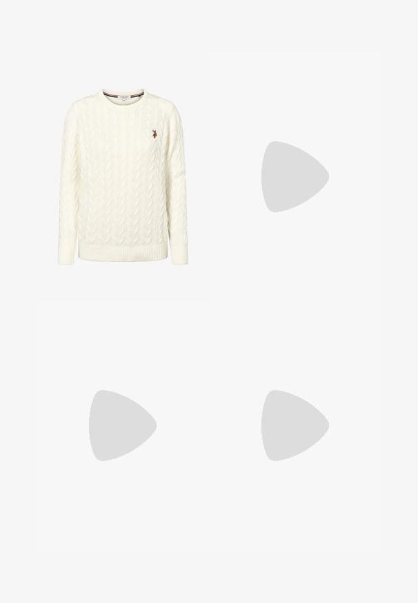 Krémový svetr s copánkovým vzorem, kulatým výstřihem a žebrovanými manžetami. Na levé straně na hrudi má malý vyšitý motiv logo.; Vínová plisovaná sukně s žebrovaným pasem zdobeným dvěma tenkými bílými pruhy. Texturovaná látka s rozšířeným tvarem.; Even&Odd Vysoká obuv - dark red; Burgundská kožená kabelka se strukturovaným tvarem, odnímatelným popruhem, horní rukojetí, zlatými kovovými prvky a předním uzávěrem.