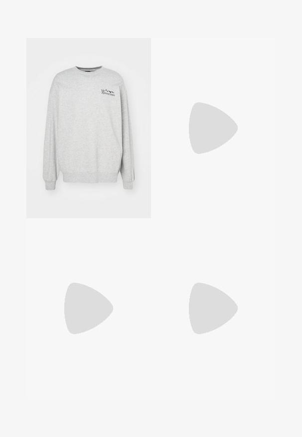 Gray sweatshirt made of cotton, featuring long sleeves and a crew neck. Includes a printed logo on the left chest area. Soft texture.; Short-sleeve shirt in black and white plaid pattern, featuring a button-down collar, front pocket, and a small label on the chest.; Dark wash denim jeans with a wide-leg silhouette, high waist, and five-pocket design. Features a classic button and zip fly closure.; Tan suede ankle boot with black padded collar, gold metal eyelets, white stitching detailing, and rugged rubber sole with pronounced treads.
