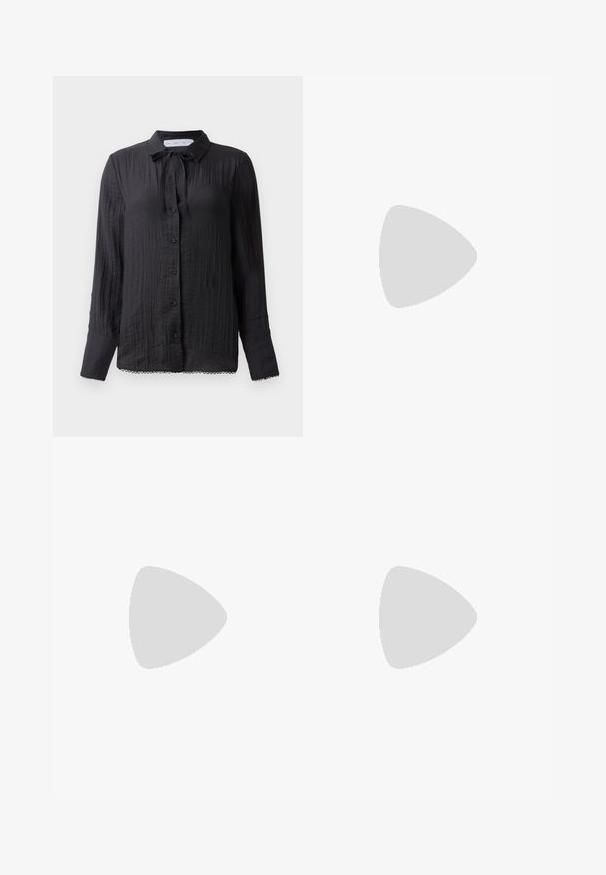 Blusa nera con bottoni e dettaglio al collo a cravatta, tessuto testurizzato, maniche lunghe e pizzo lungo l'orlo. I bottoni sono neri e lucidi.; Gonna trapuntata di colore azzurro chiaro con un motivo a diamante, dotata di due tasche laterali e orlo dritto. Realizzata in un tessuto texturizzato.; Stivale alla caviglia in pelle marrone con punta quadrata, finitura testurizzata e tacco basso incassato. Dotato di un pratico tassello posteriore e dettagli di cucitura sottili.; Tiger of Sweden LIMBIATE UNISEX - Borsa a tracolla - pure decadence