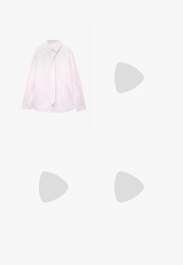 Ljusrosa långärmad skjorta med vita vertikala ränder och en matchande slips. Sleny yta, krage med knappar och manschetter.; Höga, avsmalnande vita byxor med dolda framknäppningar och sidofickor, uppvisade mot en enfärgad vit bakgrund.; Nike Sportswear AIR MAX 95 - Sneakers - white/black; Silver hoop örhängen med en slät, polerad yta. Rund form med en lätt böjd design och sammanflätade kanter. Spänne med pin-back.