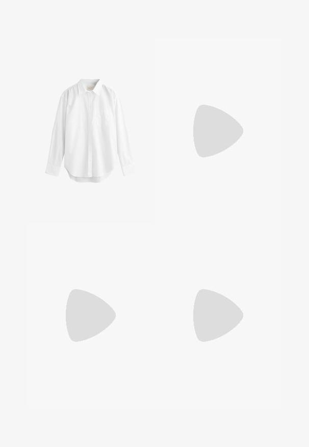 GANT CLASSIC SHIRT - Camicia - white; Jeans in denim nero con vita alta, design a gamba dritta, cuciture rinforzate, tasche anteriori e posteriori, e chiusura a bottone in metallo.; Marc O'Polo LOAFER MIT ROBUSTER PROFIL - Scarpe senza lacci - black; Borsa a tracolla in suede marrone con design strutturato, doppi manici e tracolla in pelle rimovibile. Dettagli in metallo color argento.