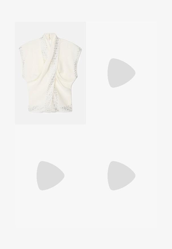 Rabanne HAUT - Blus - cream; Bruna spetsleggings med blommönster, som har en genomskinlig textur och figurnära design. Hög midja för en snug passform, släta sömmar.; Svart läderankelsko med kraftig sula, med flera remmar och gyllene detaljer. Slät textur, robust design.; Rabanne XL LINK  DOUBLE HOOP EARRINGS - Örhänge - gold-coloured
