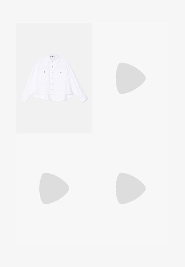 Maje CARLITA - Blus - blanc; Uppblåst midi kjol gjord av texturerat tyg med vågiga mönster i gult, lila och blått, med en naturlig drapering.; Mockasiner i mocka i ljus olivgrön med en formad kork- och gummisula. Har ett sidclicked band med en metallspänne och en rundad tå.; Singularu CLEO COLORS - Ringar - gold coloured