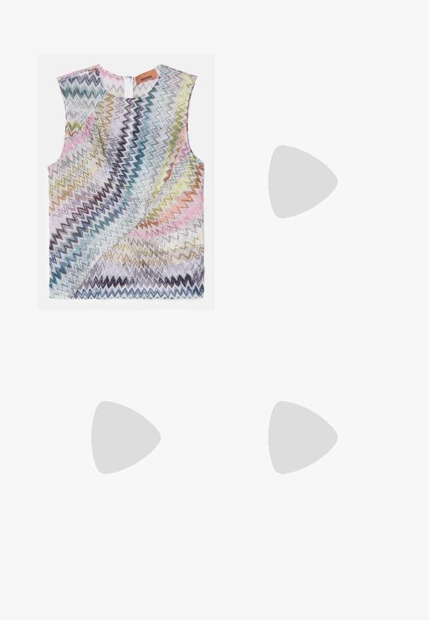 Missoni Top - multicolor/silver; Lysblå bukser med brede ben og lodrette hvide striber. Fremstillet af glat materiale, med en frontplissé og et rent design af taljebåndet.; Paul Smith AMIRA - Pumps - black; Lyseblå læder crossbody-taske med hardware i guld tone, lynlås lukning og en frontlomme. Har en justerbar rem for bekvemmelighed.