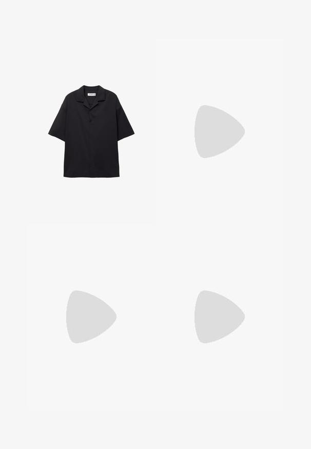 PULL&BEAR Hemd - black; Urban Classics WIDE FIT - Chino - black; Emporio Armani ICON - Sneaker low - white; Ray-Ban ROUND UNISEX - Sonnenbrille - gunmetal/crystal green