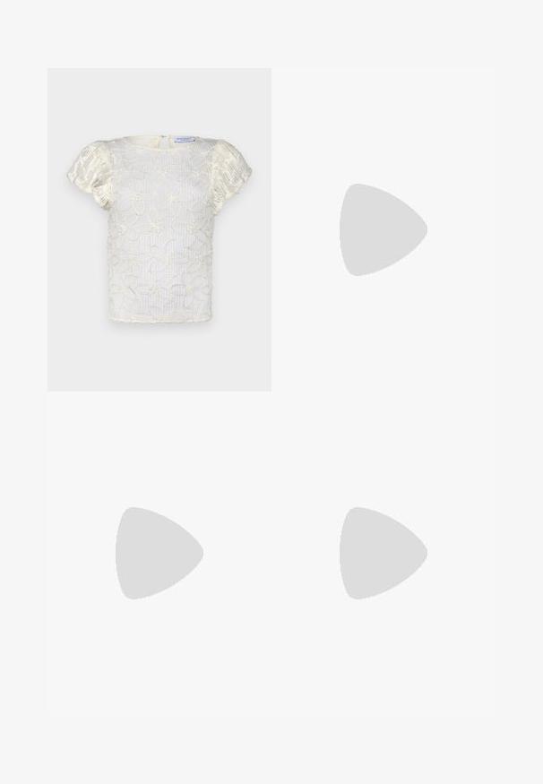 Hofmann Copenhagen CASSIA TOP - Blúz - creme; Fehér kötött midi szoknya, amelynek textúrája függőleges vonalakkal és kivágott részletekkel díszített az alján. Rugalmas derékpánt. Puha anyag.; Fekete bőr balettcipő lekerekített orral, sima tekstúrával, minimális varrással és rugalmas talp kialakítással.; Barna bőr kézitáska, hajtókás zárással, arany színű fém kiegészítőkkel, vállpánttal és sima felülettel. Kompakt téglalap alakú.