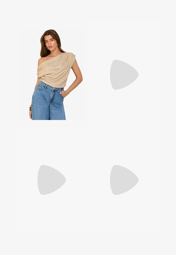 Top beige con spalline scoperte, realizzato in tessuto drappeggiato e con una leggera lucentezza; abbinato a jeans in denim chiaro a vita alta. Texture liscia, vestibilità comoda.; Next Shorts di jeans - khaki green; Sneaker in suede nero con una striscia laterale bianca, design con lacci e suola in gomma color miele. Dettaglio del logo dorato sul lato.; Occhiali da vista in tartaruga con montatura ovale, lenti trasparenti e dettagli dorati. Presentano tempie curve e una finitura liscia e lucida.
