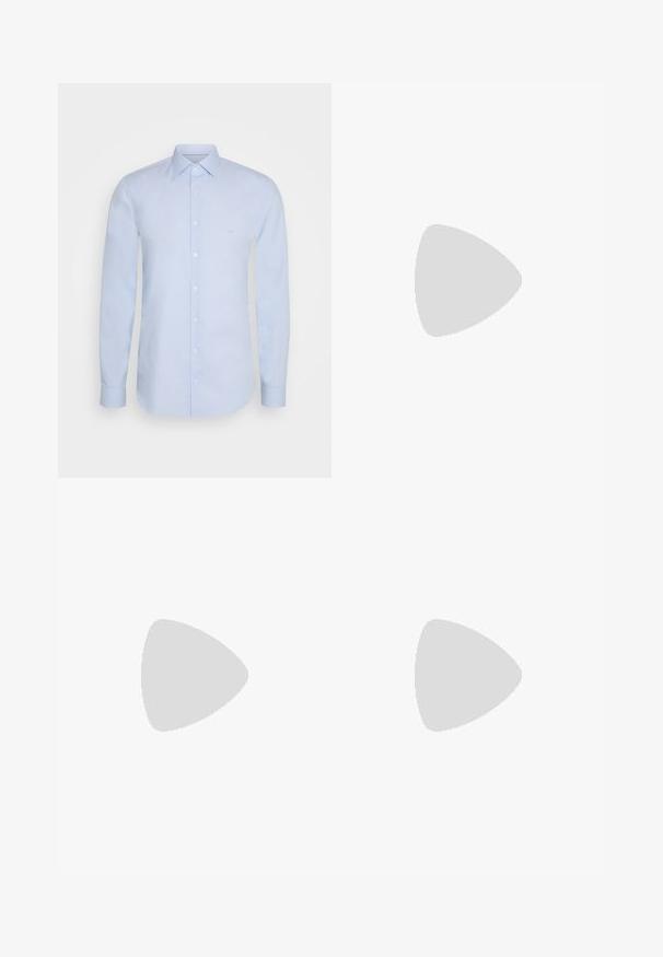 Michael Kors PARMA SLIM FIT  - Formal shirt - light blue; Filippa K TERRY CROPPED TROUSERS - Trousers - sage melange; Filling Pieces MONDO 2.0 RIPPLE UNISEX - Trainers - white; Black round sunglasses with dark lenses and slim metal arms. Includes clear temple tips and silver accents at the hinge. Minimalist design.