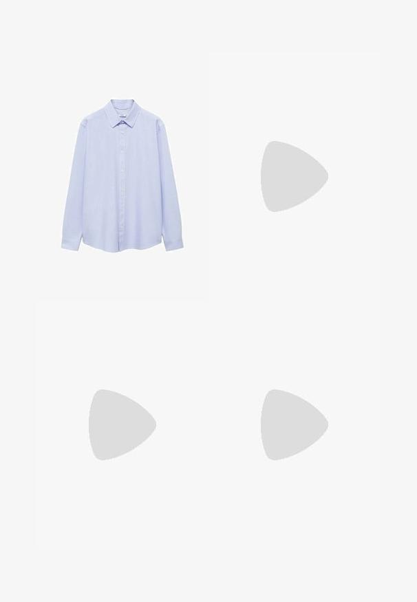Camisa de manga larga azul claro hecha de algodón, con un cuello clásico, cierre de botón en la parte delantera y mangas con puños. Textura suave sin patrones.; Camiseta de algodón marrón de manga corta, con un gráfico de sol rosa y el texto "SOLAR" en el lado izquierdo del pecho. Diseño de cuello redondo.; Pantalones beige de corte relajado, con doble pinza frontal, cinturilla con hebilla ajustable y bajos con vuelta.; Zapatos de ante marrón con un diseño de perfil bajo, con cordones, suela de goma y detalles de costura en contraste. Estilo simple y funcional.