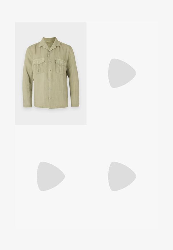 120% Lino LONG SLEEVE REGULAR FIT MEN - Pluus - cactus; Mustad püksid, millel on kerge, tekstuuriga kangas, sirge jala disain, elastne vöökoht ja küljetaskud sipsiga.; Filling Pieces MONDO GAME - Tossud - light blue; Mustad aviator-prillid tumedate läätsede, õhukese metallraami ja saledate plastikvarsadega, millel on logo aktsendid.