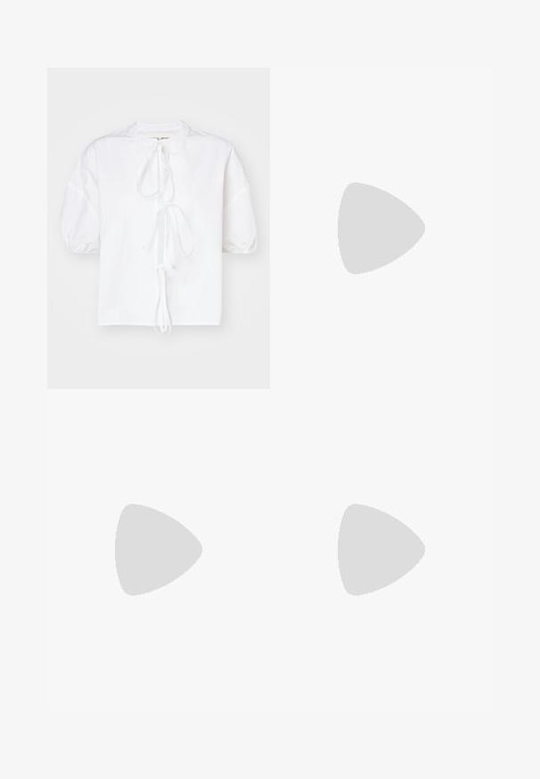 DESIGNERS REMIX CONNOR TIE - Blouse - white; By Malene Birger CYMBARIA - Pantalon classique - white; By Malene Birger TEVA - Escarpins - black; By Malene Birger RAMIL - Sac à main - black