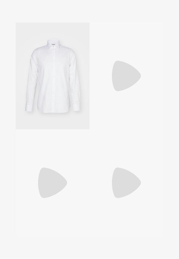 Langermet hvit skjorte laget av bomull, med krage, knappest closure og skreddersydd passform med sidesplitter i kanten.; Mørkeblå bukser med skreddersydd passform, med en glatt tekstur, skarpe striper og en flat frontdesign. Skjult glidelås lukking.; Sorte lærdressko med en glatt finish, rund tå, fem hull for snøring, og lav blokkhel. Minimalistisk design med subtil søm.; Svart slips laget av glatt stoff, med standard lengde og spiss ende. Slipsen har en løkke for enkel bruk og justering.; Svart lærmappe med teksturert overflate, doble topphåndtak, justerbar stropp og sølvfargede detaljer. Glidelås lukking langs toppen.