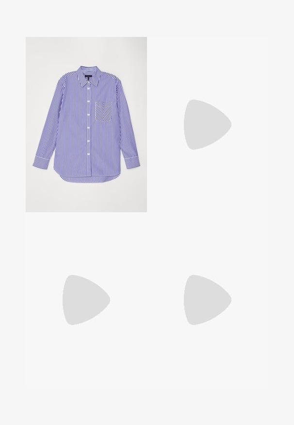 rag & bone MAXINE BUTTON DOWN - Chemisier - blu; Jupe à carreaux marron avec un design plissé, des accents orange et une poche latérale. Fabriquée dans un matériau texturé avec une taille cintrée.; Ballerines en cuir noir avec un bout rond, texture lisse, détails de couture minimalistes et design de semelle flexible.; Sac à main en cuir marron avec une fermeture à rabat, des accents en métal doré, une bandoulière et une texture lisse. Forme rectangulaire compacte.