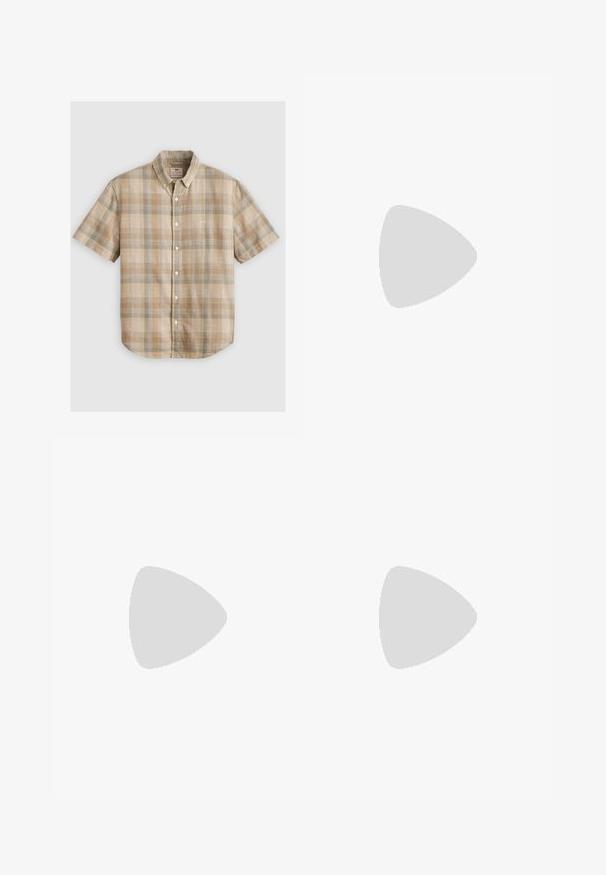 Chemise à manches courtes à carreaux beige, marron et bleu clair, en coton tissé, avec un col boutonné et des boutons sur le devant.; Polo noir à manches courtes avec un motif abstrait texturé. Le col est plat et légèrement ouvert, ce qui renforce le design décontracté.; Pantalon à carreaux marron avec taille élastique et cordon de serrage. Le motif présente des carrés bleus et marron foncé, en tissu léger, avec une coupe ample.; Nike Sportswear KILLSHOT 2 LTR PRM OPP2 - Baskets basses - black sail baroque brown mtlc dk grey