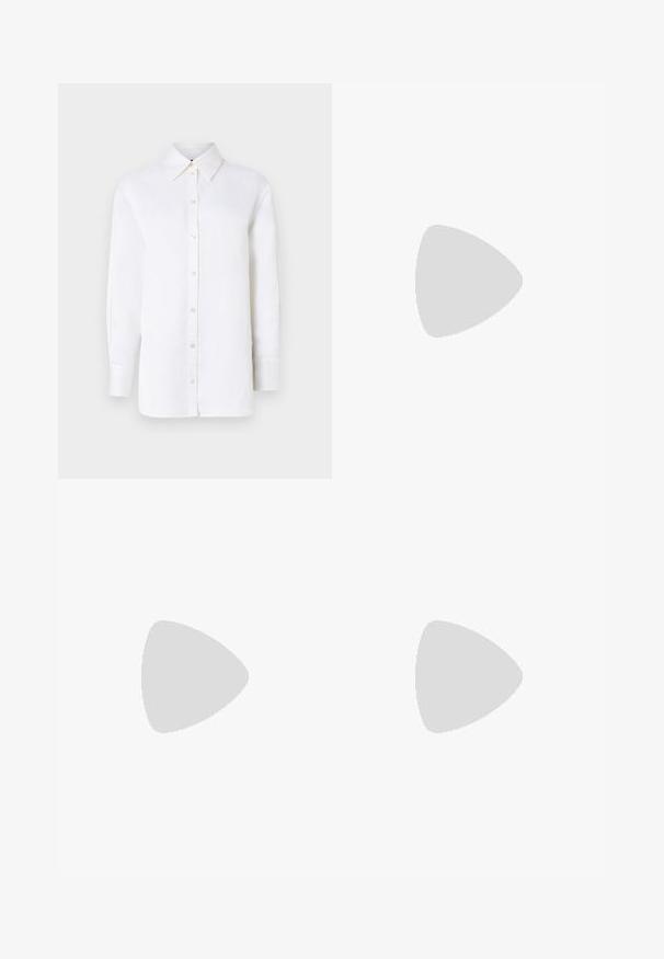Camisa de linho branca com colarinho pontudo, mangas longas e fechos de botão. Apresenta um corte descontraído e uma textura suave.; Calças pretas de corte ajustado com um design de perna reta, apresentando uma textura lisa e pregas bem definidas na frente. Sem hardware visível.; Saltos slingback em couro preto com bico fino, apresentando um salto esguio e um detalhe em tom dourado na alça ajustável. Textura suave.; Bolsa de couro preta com um design estruturado, apresentando uma forma cropped, alça superior e detalhes em metal dourado. Inclui uma alça de ombro ajustável.