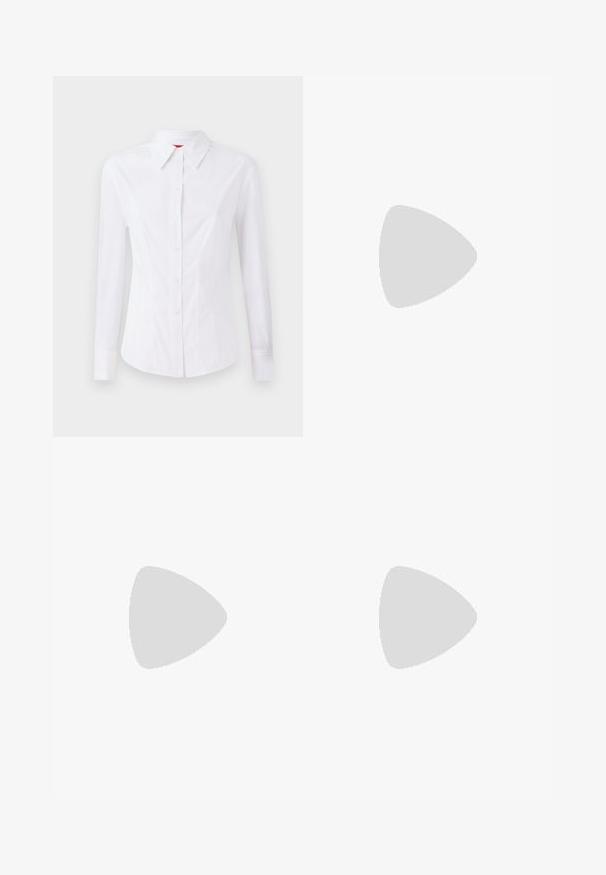 Camisa blanca de manga larga con cuello puntiagudo, cierre frontal de botones y diseño ajustado. Tela de algodón suave con detalles de costura sutiles.; Citizens of Humanity ANNINA - Vaqueros rectos - westwood dark indigo; Bailarina de piel negra con punta redondeada, textura suave, detalle de costura minimalista y diseño de suela flexible.; Bolso de mano de cuero marrón con cierre de solapa, herrajes en tono dorado, correa para el hombro y una textura suave. Forma rectangular compacta.